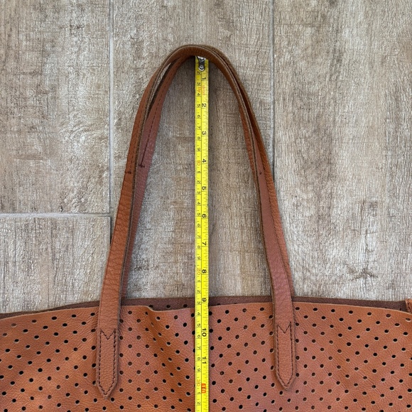 J. Crew Leather Perforated Tote in Cognac - Picture 9 of 9